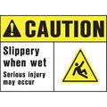 Hy-Ko Caution Slippery When Wet Sign 10" x 14", 5PK, A00423 A00423